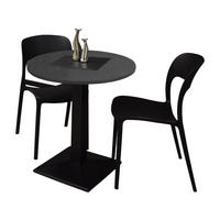 BISTROTISCH rund Elanur 70 cm schwarz matt/graphit - Graphitfarben, Metall (70/70/75cm) - 58aufmkessel