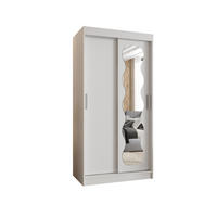 SCHWEBETÜRENSCHRANK 200/100/62 2-türig - Silberfarben/Weiß, Holz (100/200/62cm) - MÖBEL KRYSPOL