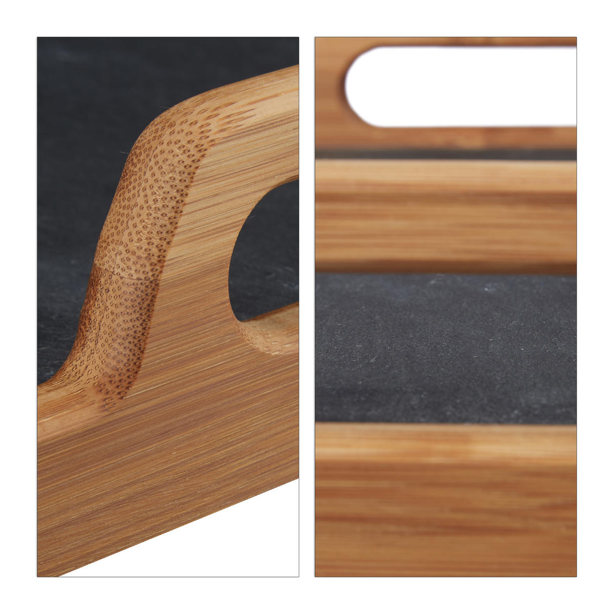 SERVIERTABLETT - Multicolor, Holz/Stein (40.5/6/32cm) - Relaxdays