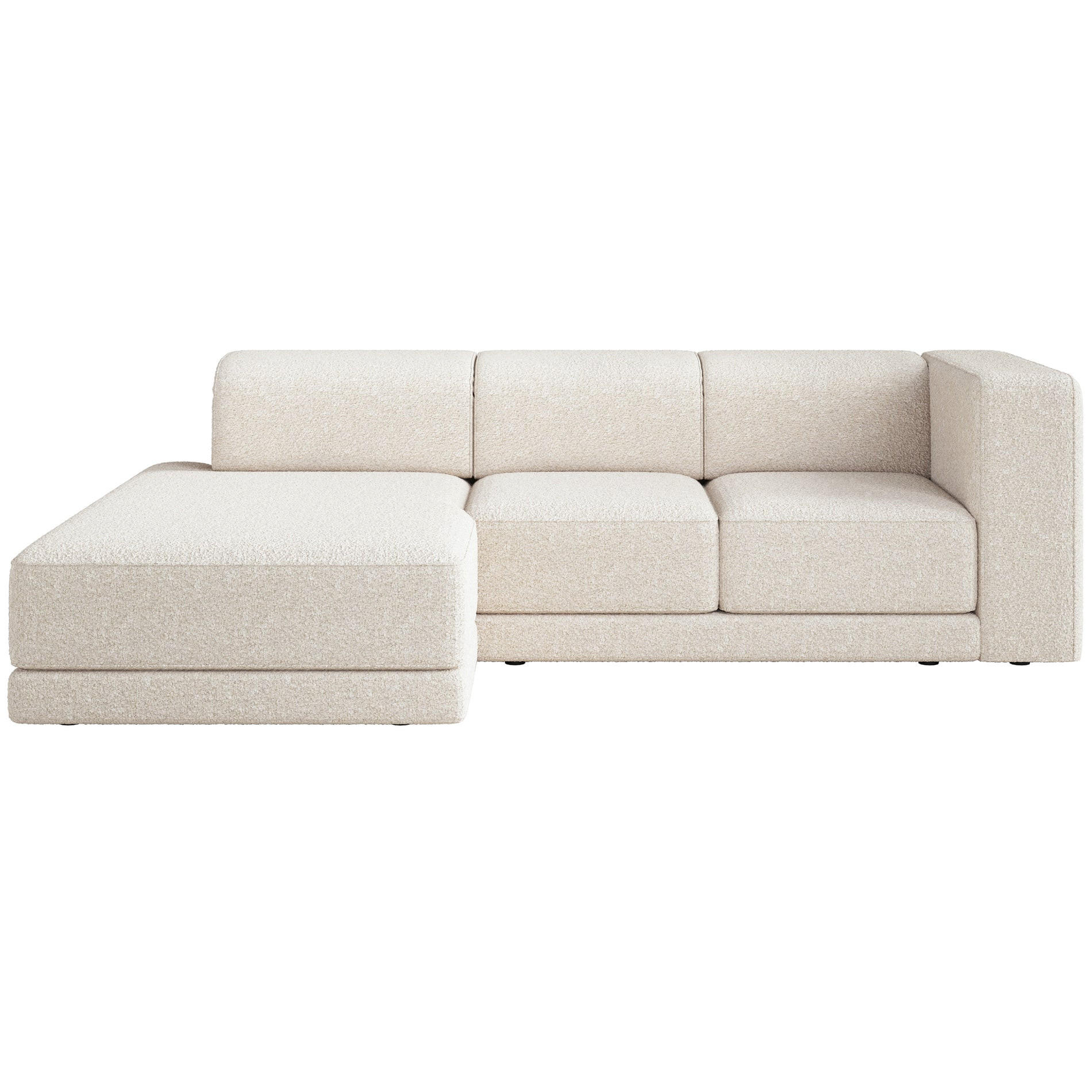 ECKSOFA Novals L-Form, 4-Sitzer, links 278 cm - Creme/Schwarz, Holz/Kunststoff (278/168cm) - Selsey
