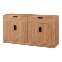 SIDEBOARD Varkaus - Eichefarben/Schwarz, Holzwerkstoff (140/75/40cm) - [en.casa]