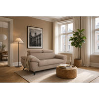 2,5-SITZER Karlstad Flachgewebe Braun verstell. Kopfstützen B 194 cm - Mauve, Kunststoff/Textil (194/84/100cm) - foamnova