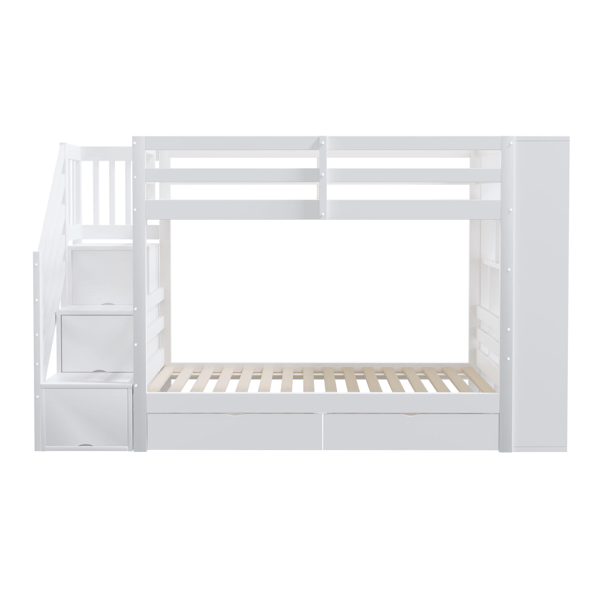 ETAGENBETT 90 x 200cm mit Lattenrost in Weiß - Weiß, Holz (90/200cm) - KOMHTOM