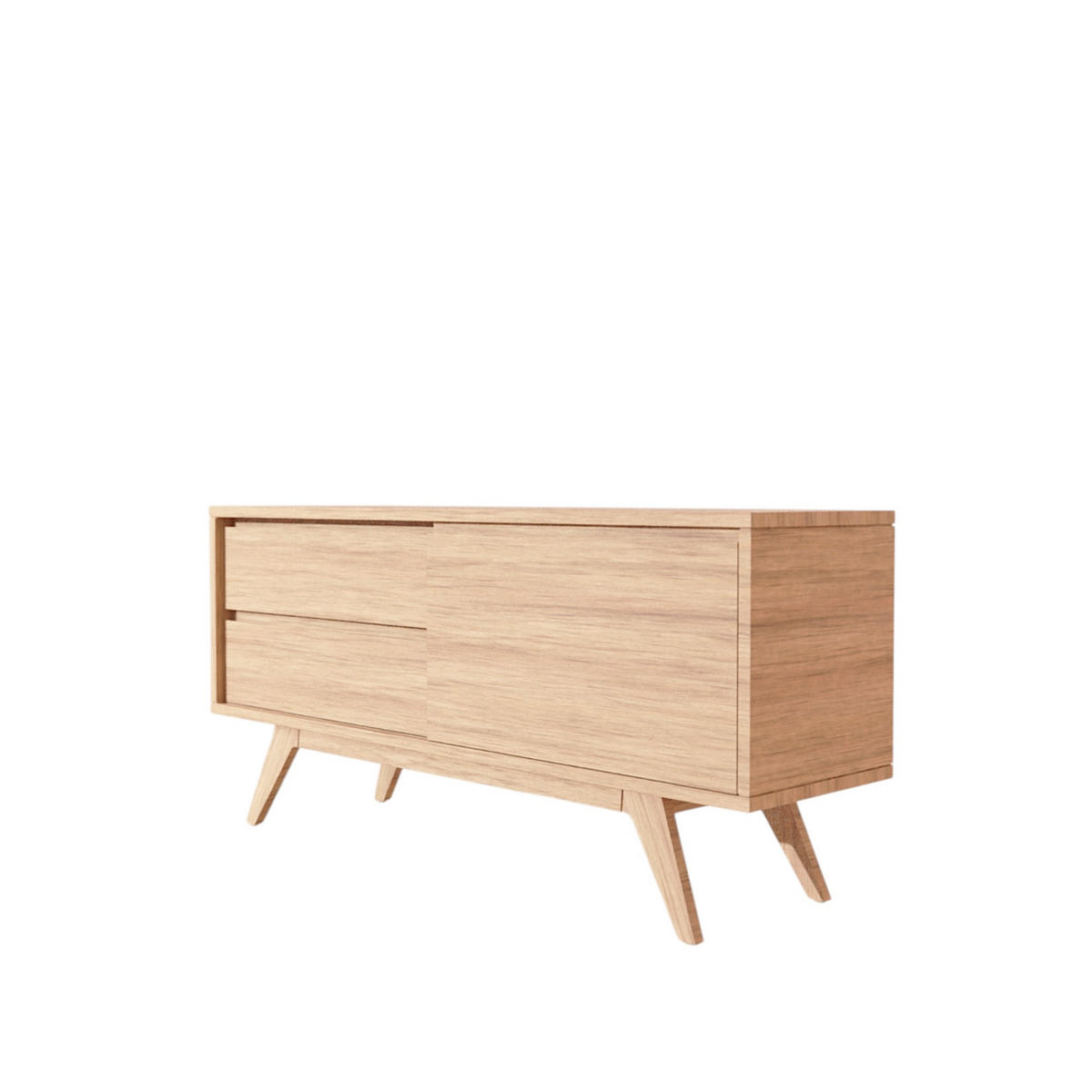 SIDEBOARD Esmée Natur aus Eiche - Naturfarben, Holz (130/60/35cm) - Tikamoon
