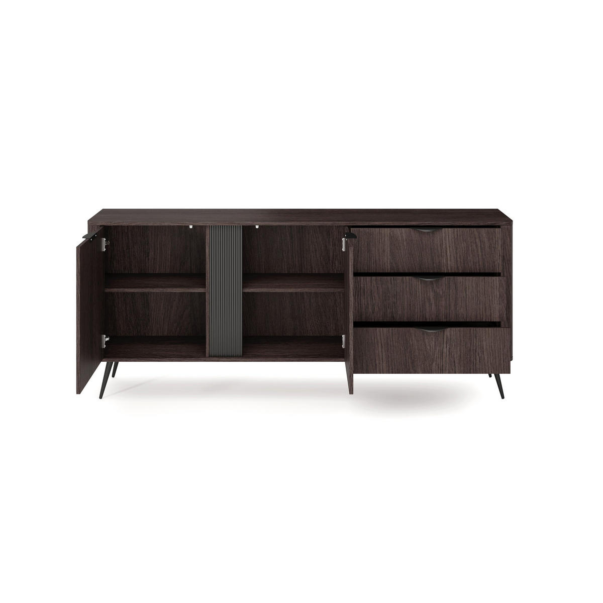 KOMMODE Velia - Braun, Holzwerkstoff (195.2/81.2/38cm) - Pillovely