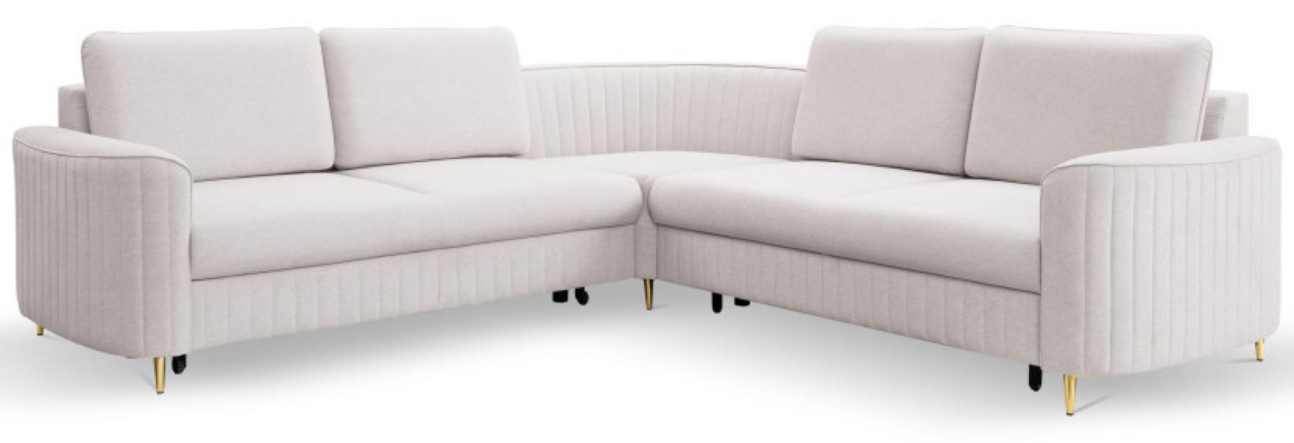 ECKSOFA Kaltbeige LOREN Mit Schlaffunktion Und Bettkasten - Beige, Textil (251/251cm) - Sepro Meble