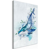 KUNSTDRUCK Grau 60/90 cm - Blau/Grau, Textil (60/90cm) - KUNSTLOFT