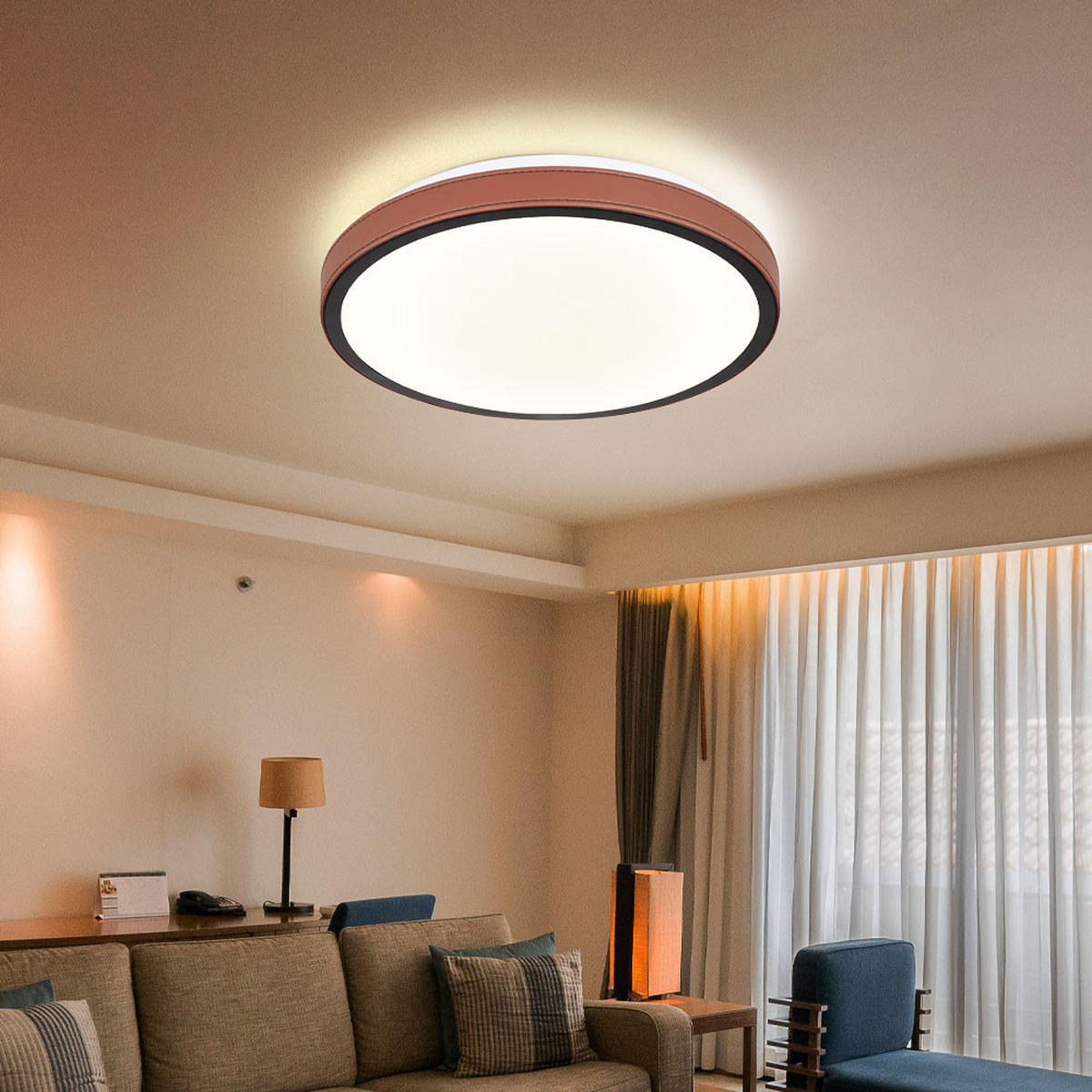 LED DECKENLEUCHTE Aluminium Braun - Braun, Metall (30/30/8cm)