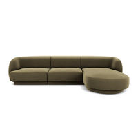 ECKSOFA rechts Miley aus Samt grün 4 Sitzplätze - Grün, Textil (156/255cm) - Micadoni