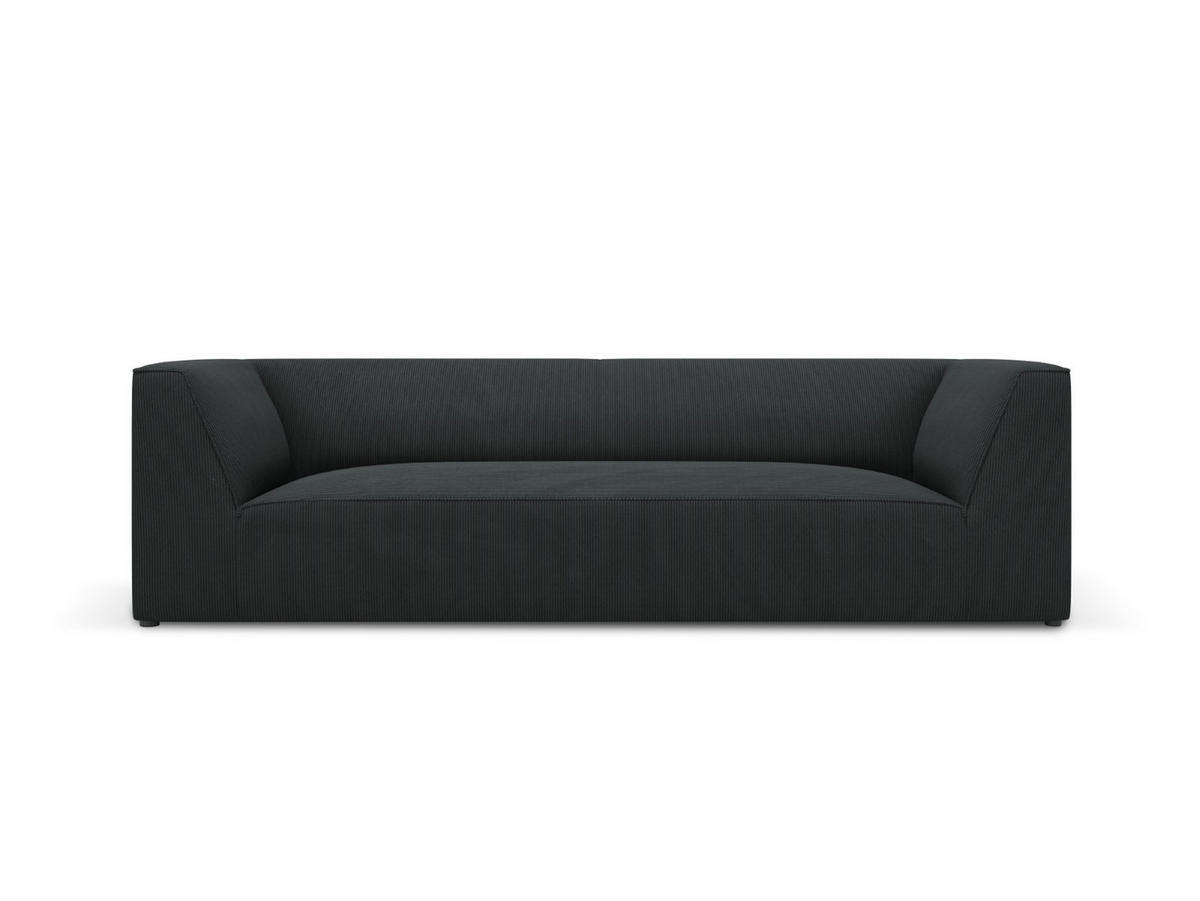 SOFA Ruby aus Cord schwarz 3 Sitzplätze - Schwarz, Textil (93/69/232cm) - Micadoni