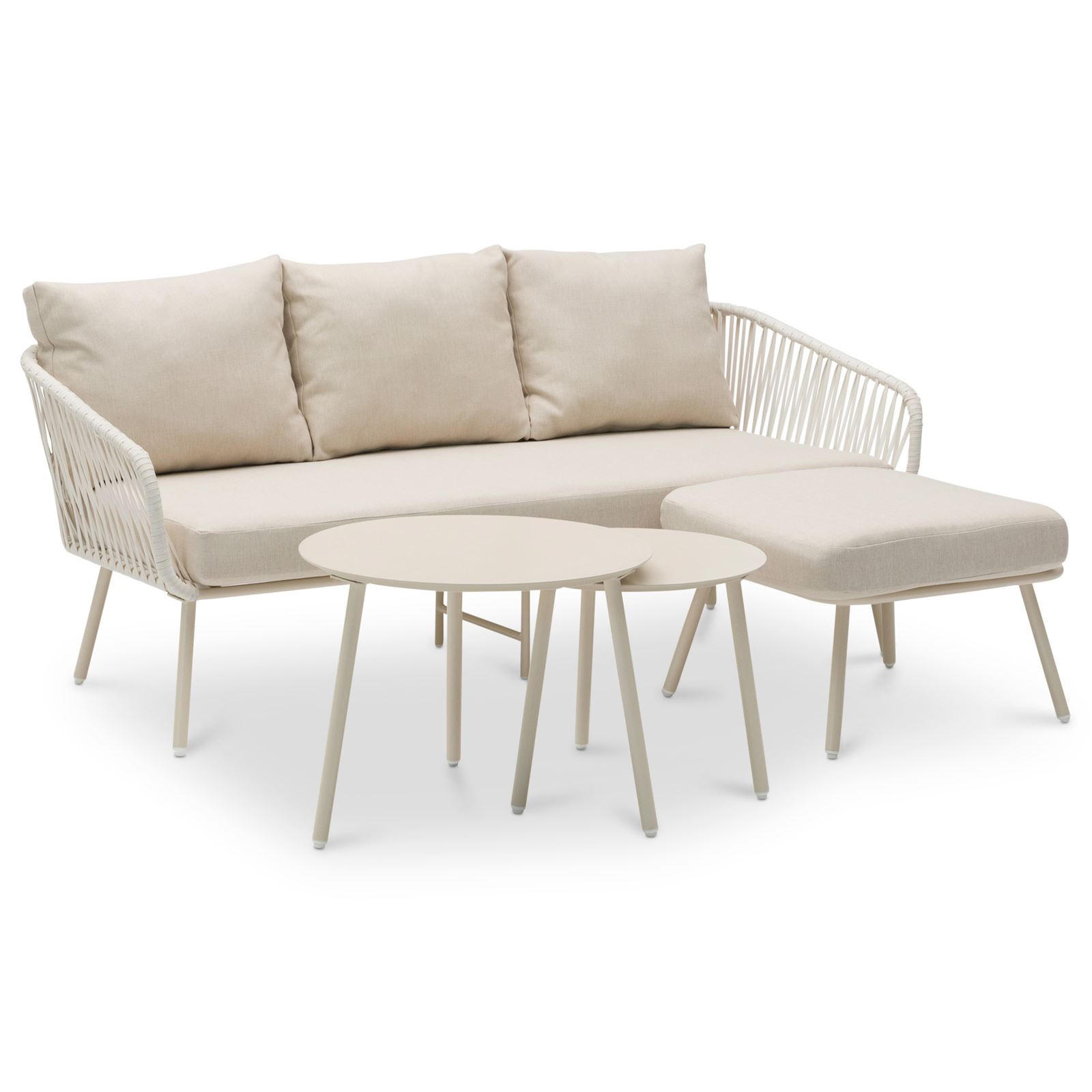 LOUNGEGARNITUR MYKONOS - Beige, Metall - IDIMEX