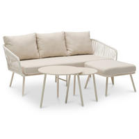 LOUNGEGARNITUR MYKONOS - Beige, Metall - IDIMEX