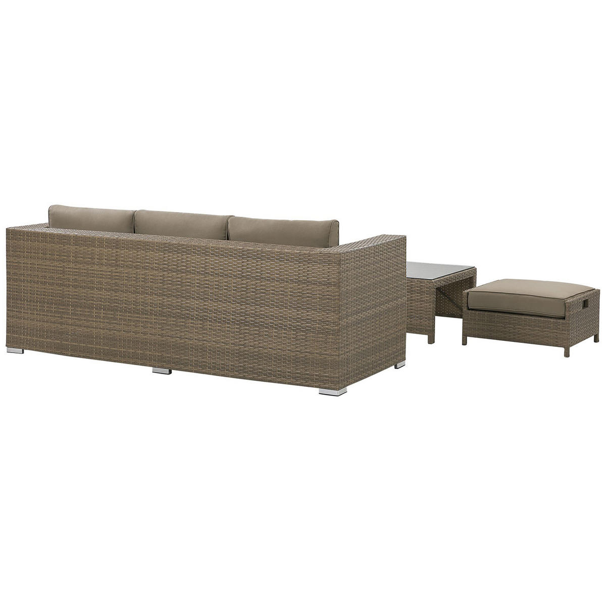LOUNGE-SET 5-Sitzer Braun Belluno - Braun, Kunststoff - Beliani