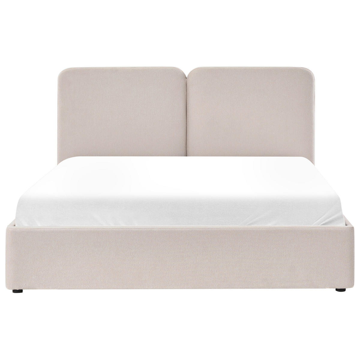BETT mit Stauraum 180/200 cm Stoff Beige Arbois - Beige, Textil (180/200cm) - Beliani