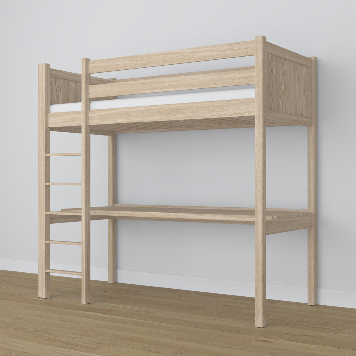 HOCHBETT N06 mit Schreibtisch Sonoma Eiche 120/190 - Sonoma Eiche, Naturmaterialien/Holz (120/190cm) - N-Wood