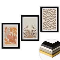 WANDBILDER 3er-Set - 20x30 cm Schwarzer Rahmen - Sonnen-Boho-Pastelltönen - Schwarz, Kunststoff (20/30cm) - ArtPrintCave