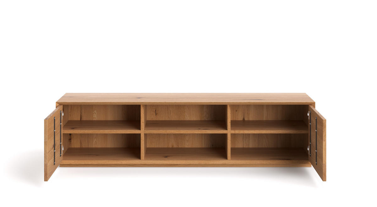 TV-SCHRANK Pavo aus massivem Eichenholz 180 cm - Eichefarben/Naturfarben, Holz (180/43/45cm) - Danzz