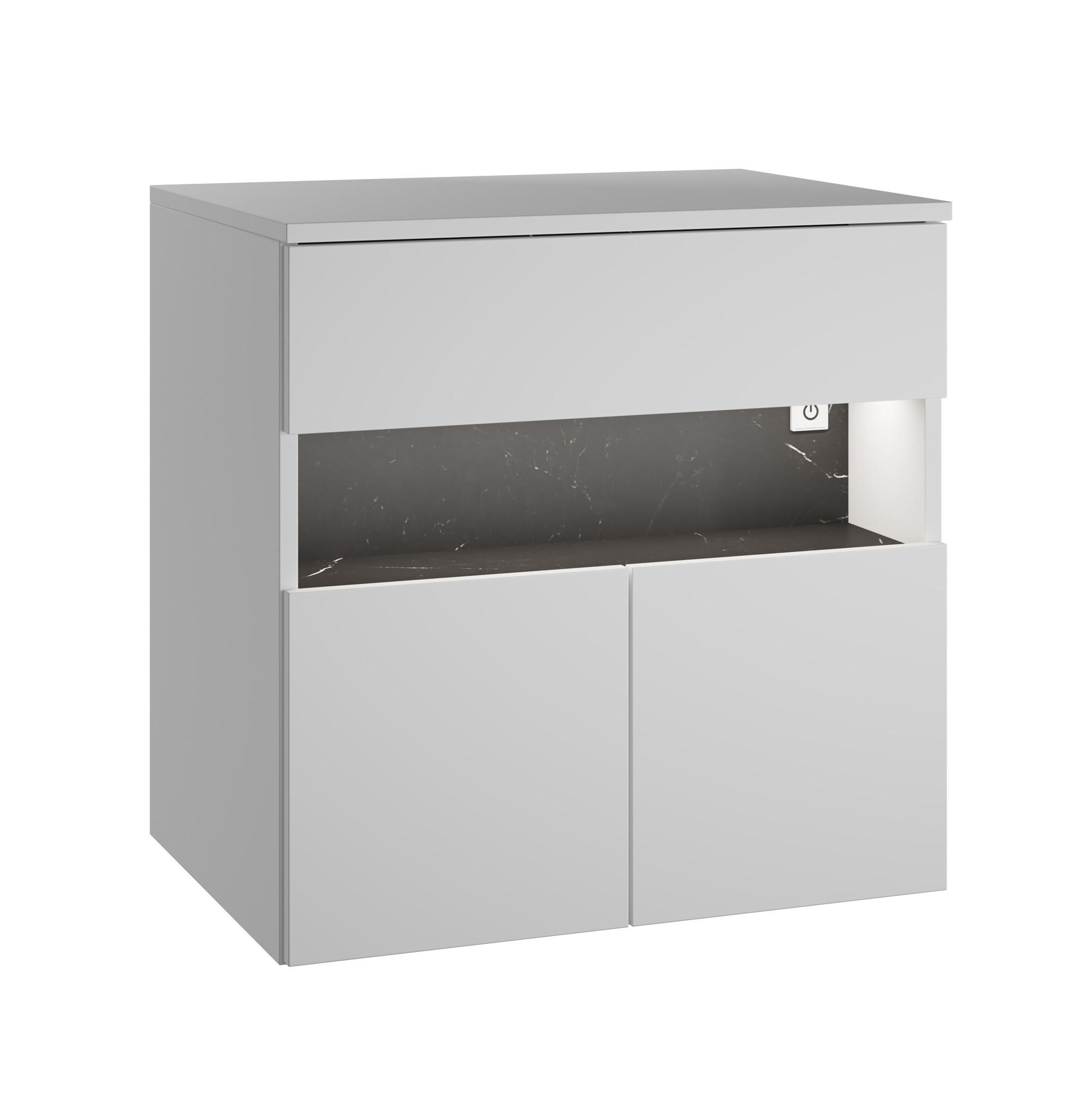 WASCHBECKENUNTERSCHRANK Lissabon LED 1 Schublade Weiß - 60 x 44 x 60cm - Weiß, Holz (60/46/60cm) - Badplaats