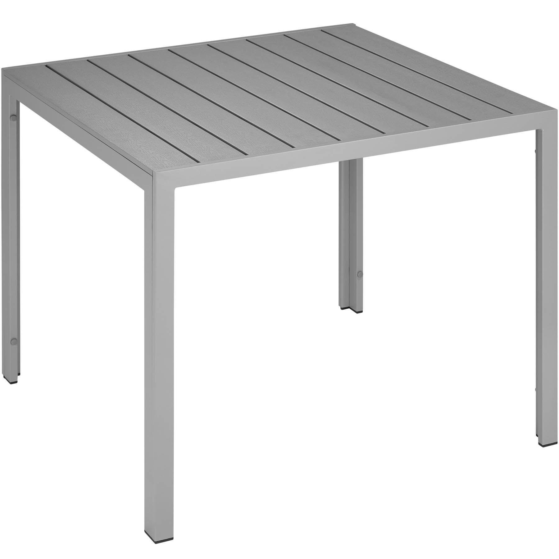 GARTENTISCH Maren, 90 x 90 x 74,5 cm, silber - Silberfarben, Metall (90/90/74.5cm) - tectake