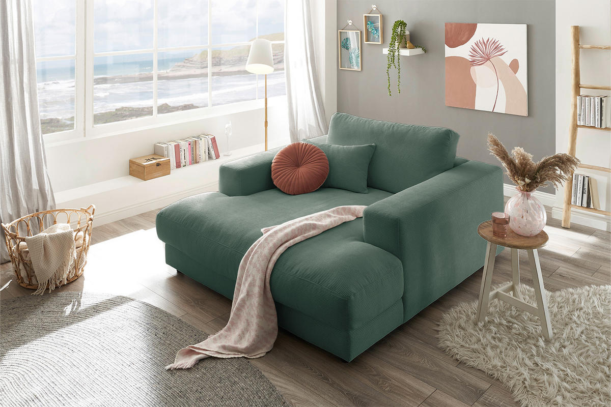 LONGSEAT MADELINE Smaragdgrün Cord - Smaragdgrün/Schwarz, Kunststoff/Textil (150/86/170cm) - KAWOLA