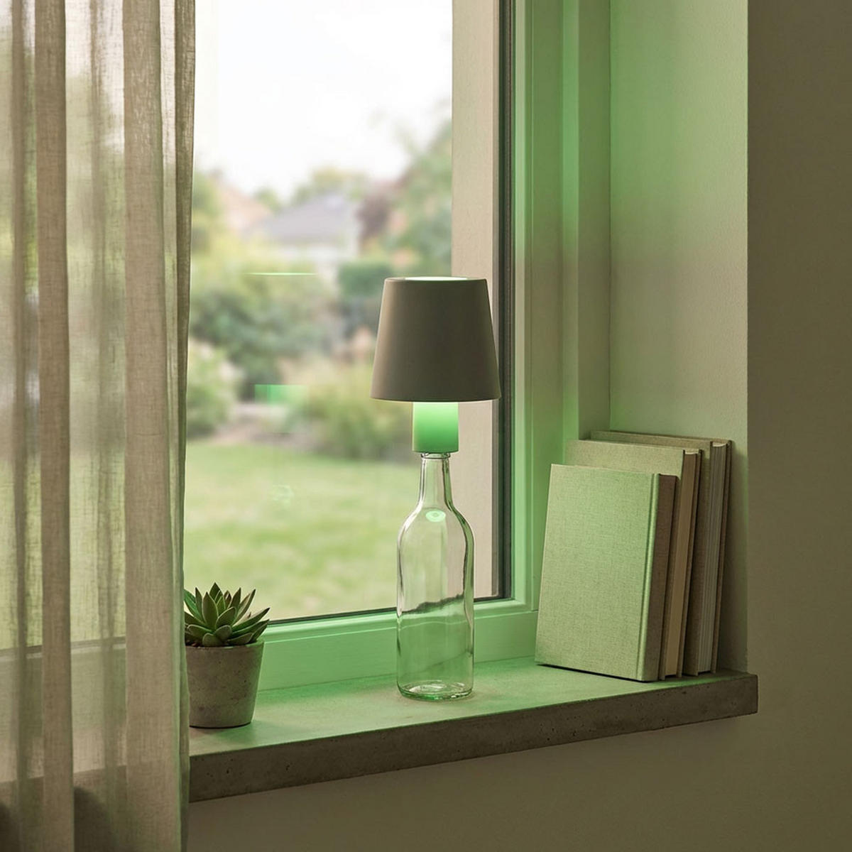 LED TISCHLEUCHTE YARA Grau - Grau, Kunststoff (10.5/10.5/14cm) - Globo Lighting