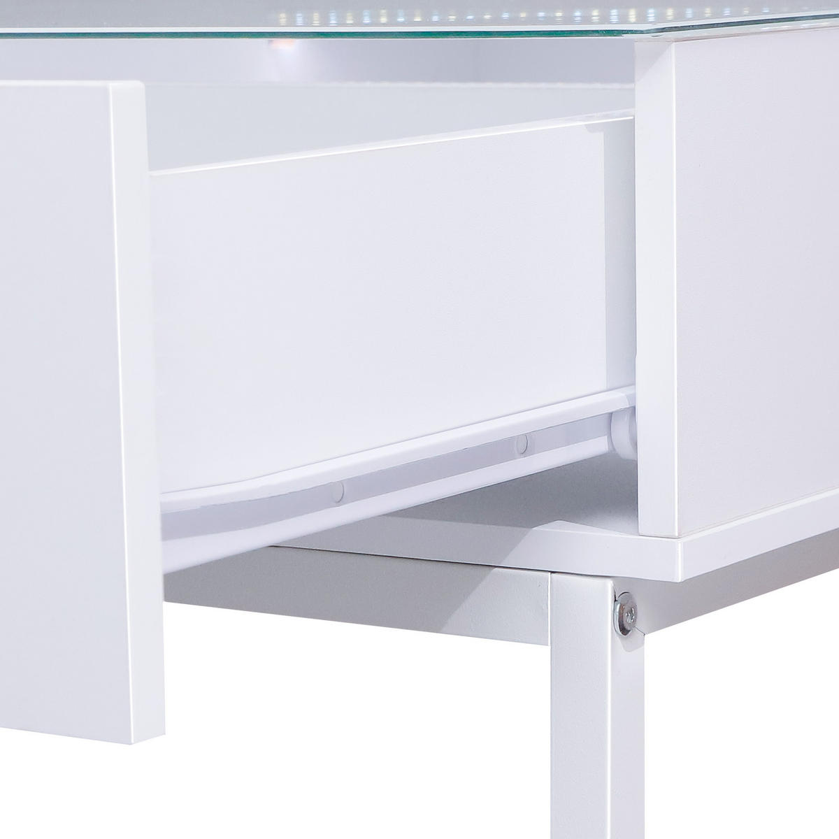 SCHMINKTISCH mit 3 Schubladen 115/55/81 CM und LED Beleuchtung Schminkspiegel Lichtleiste weiß 58/46 cm - Weiß, Holz (55/81/115cm) - VANITII