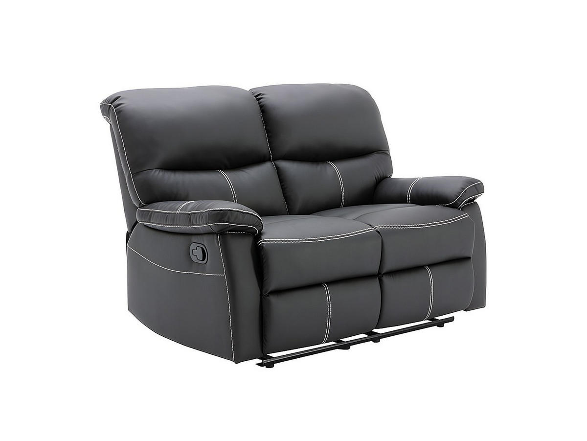 COUCHGARNITUR - 5 Personen - kunstleder - schwarz Canby - Schwarz, Leder (133/95/90cm) - Vente-Unique