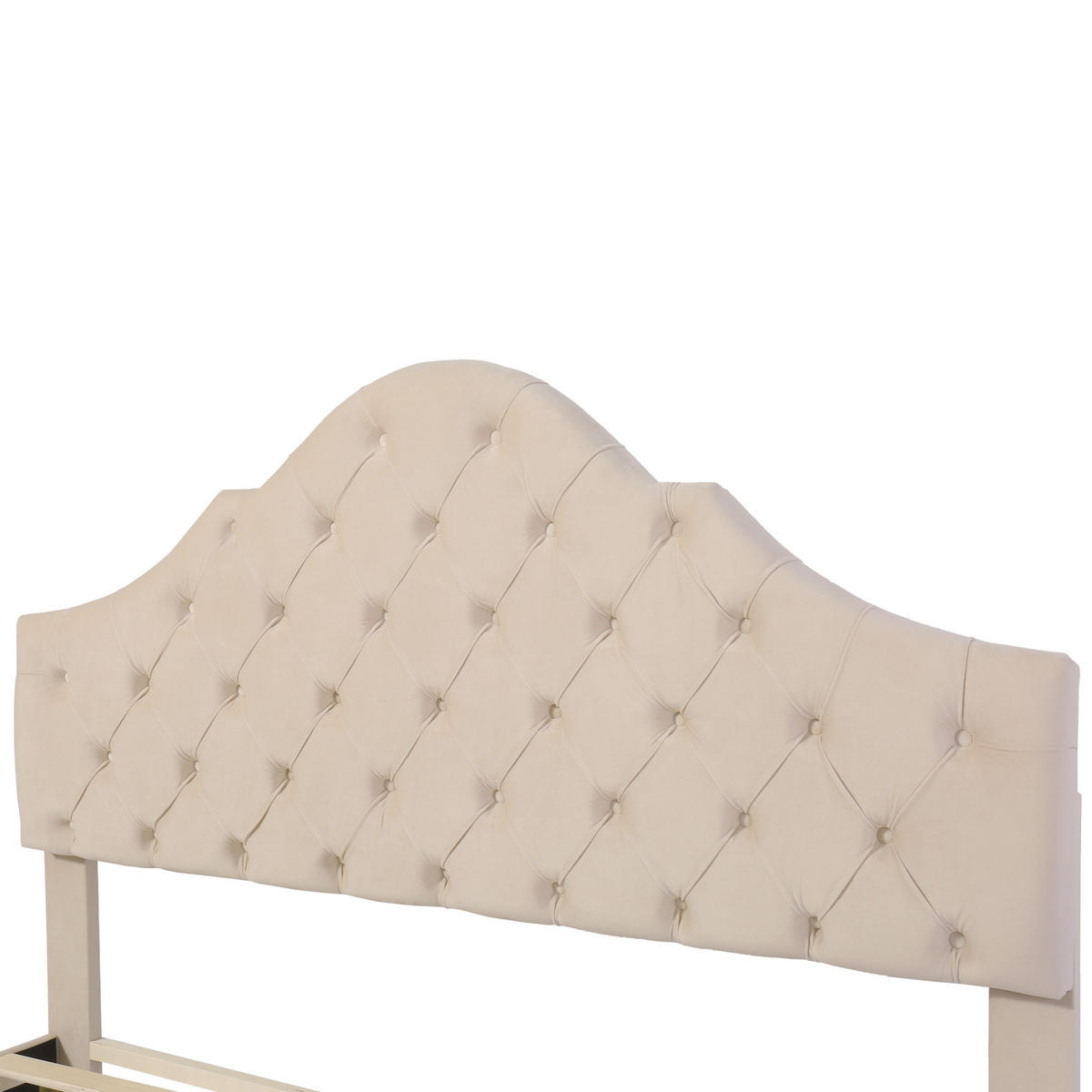 POLSTERBETT 140/200 cm DE-00087, in Beige, verstellbarem Kopfteil - Beige, Holz (140/190cm) - ComfortXL