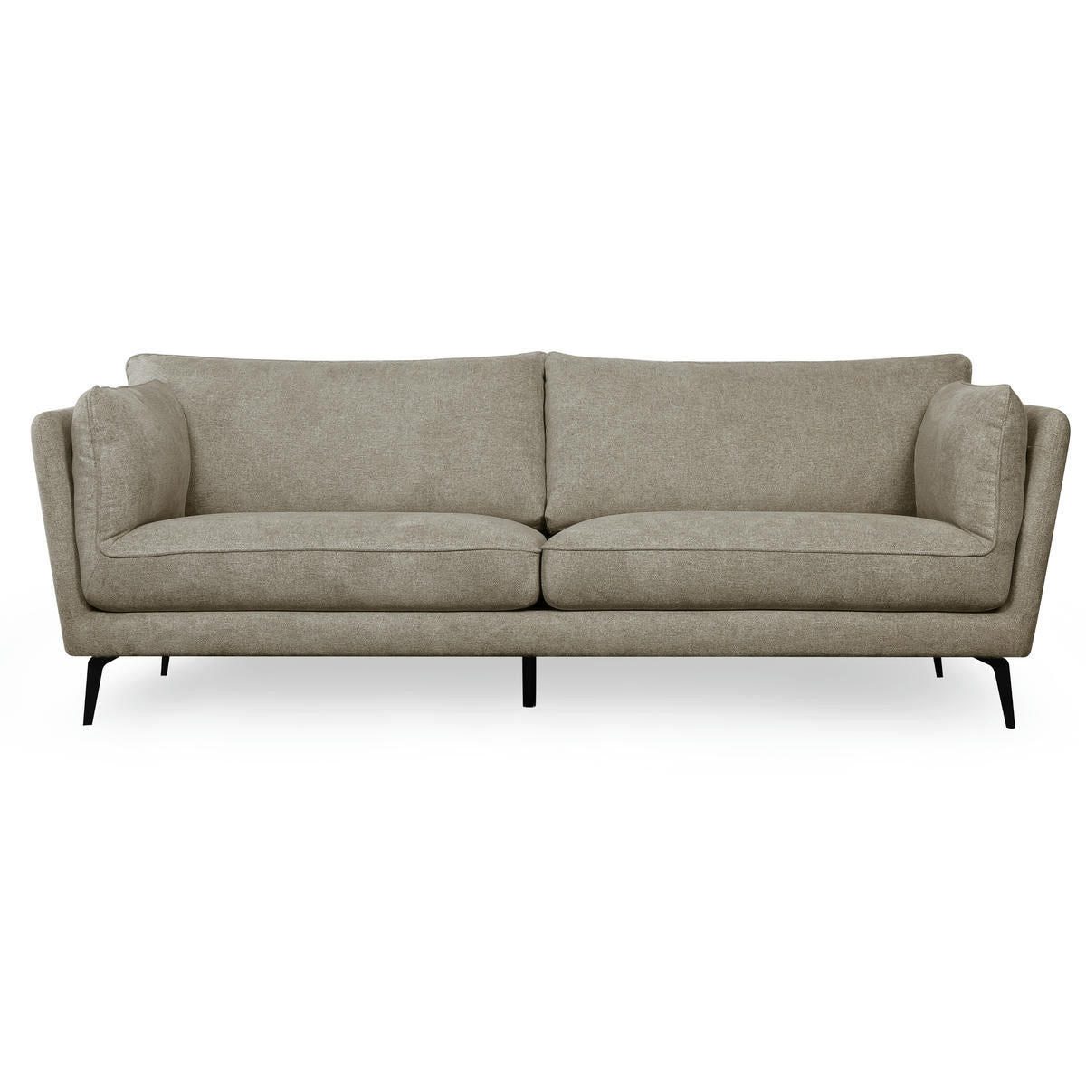 DREISITZER-SOFA Webstoff Beige - Beige/Schwarz, Textil/Metall (224/84/92cm) - Furnhouse