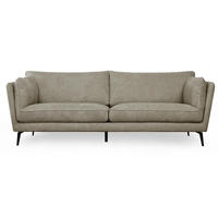 DREISITZER-SOFA Webstoff Beige - Beige/Schwarz, Textil/Metall (224/84/92cm) - Furnhouse