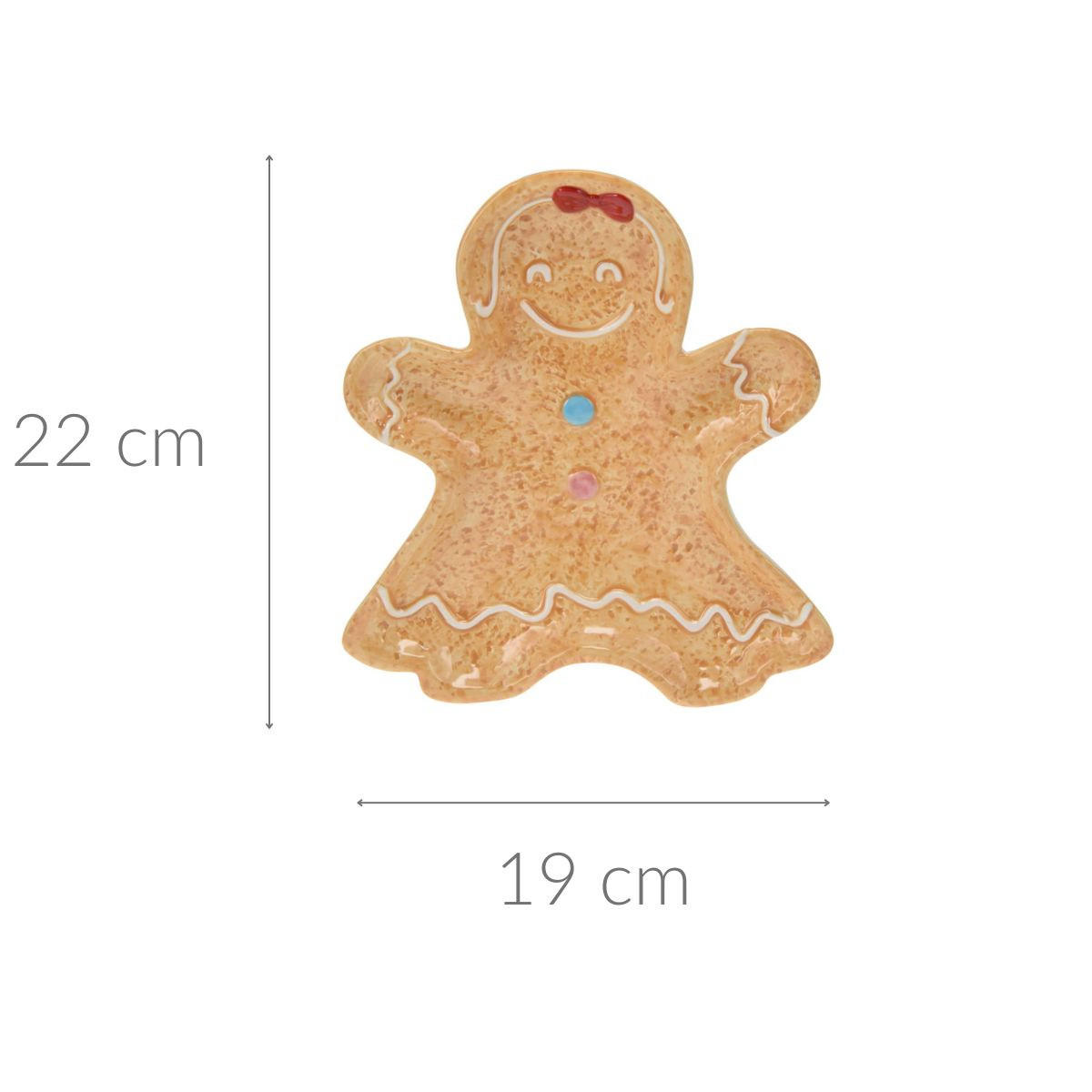 SERVIERPLATTE Lebkuchenfigur Cookie 19/22/3 cm - Beige, Keramik (22/3/19cm) - Home Styling Collection