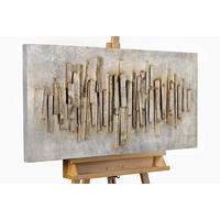 HOLZBILD Grau 100/50 cm - Grau, Holz (3/50cm) - KUNSTLOFT