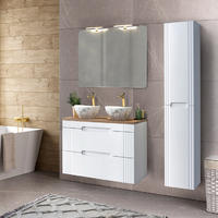 BADMÖBEL-SET 8Teile - Fiji White F BM20 in Weiß/Coast Evoke Oak - Weiß, Holz (120/166/46cm)