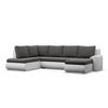 U-SOFA MIT SCHLAFFUNKTION FORESTA, Dunkelgrau + Grau - Dunkelgrau/Hellgrau, Textil (300/89/200cm)