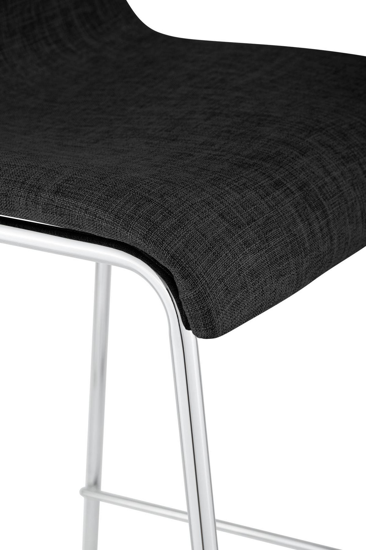 BARHOCKER 2 Stoff Dunkelgrau - Chromfarben/Dunkelgrau, Textil/Metall (43/100/48cm) - CLP