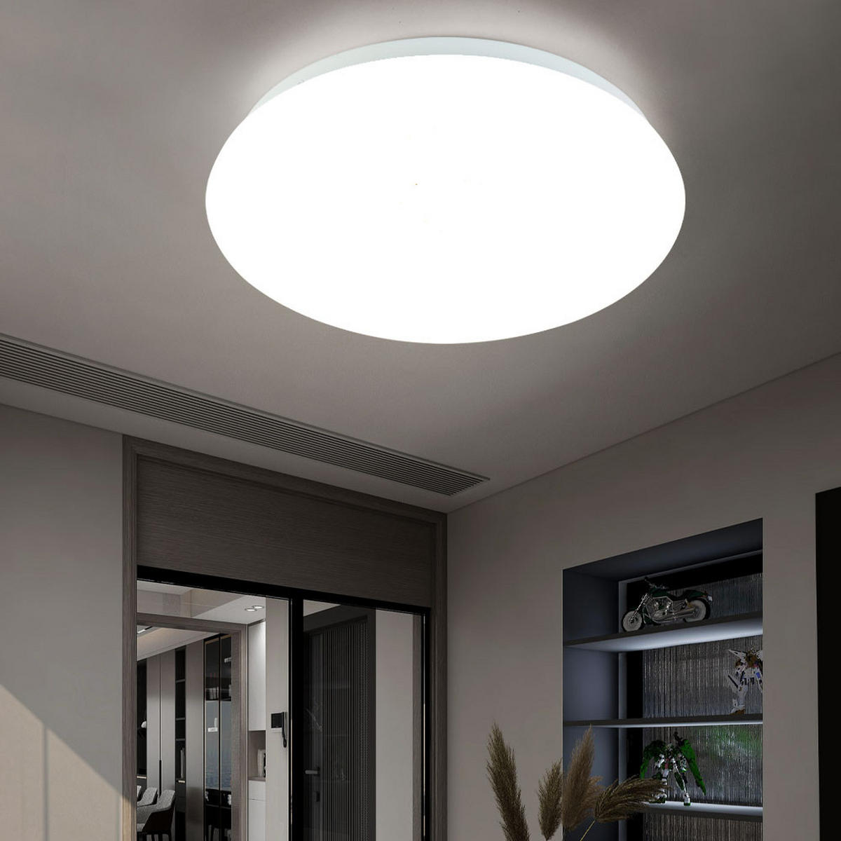 LED DECKENLEUCHTE Weiß RGB mit Sternen Effekt - Weiß, Metall (29/29/9cm) - Globo Lighting