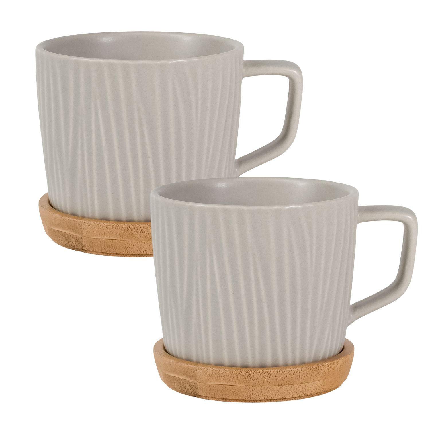 KAFFEETASSE TEETASSE (2er-Set) - Grau, Keramik (8.8/8/24cm) - Intirilife