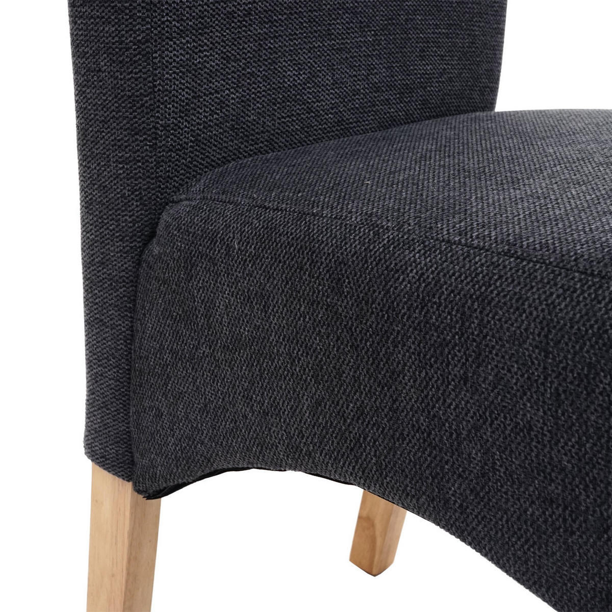 ESSZIMMERSTUHL 6er-Set gepolstert 100x44x56cm Sitzhöhe 48cm Stoff/Textil Dunkelgrau helle Beine - Dunkelgrau, Textil (44/100/56cm) - CHEFGASTRO