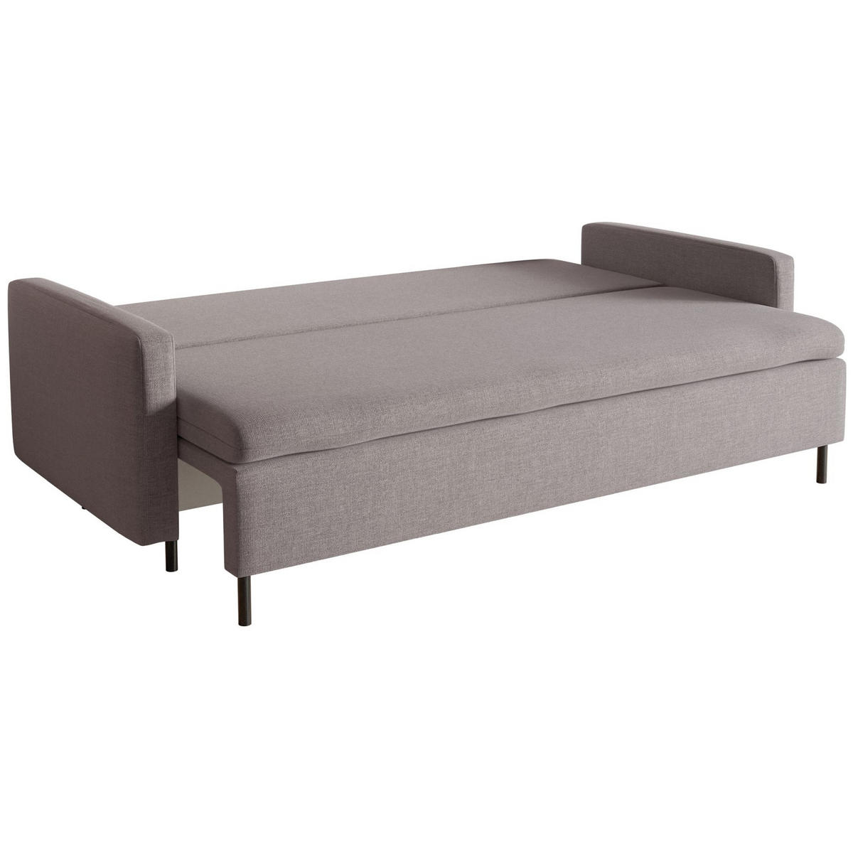 3-SITZER SOFA Umpro Chenille Graubraun - Graubraun/Schwarz, Textil/Metall (220/96/95cm) - Selsey