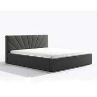 POLSTERBETT Larik 160/200 cm in Grau – mit Bettkasten und stilvollem Design - Schwarz/Grau, Holz/Holzwerkstoff (160/200cm) - AX Living