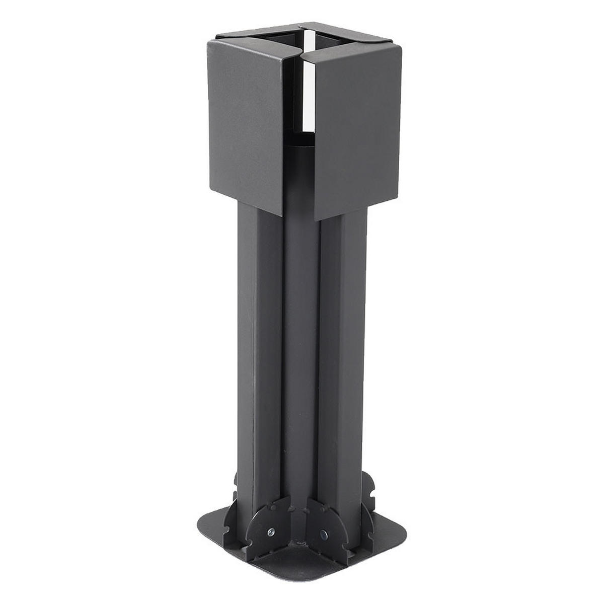 SONNENSCHIRM-KREUZSTÄNDER klappbar aus Edelstahl in Grau zusammenklapp platzsparend wetterfest und robust 86 × 86 × 33 cm 1,5kg - Grau, Metall (86/86cm) - Livingandhome