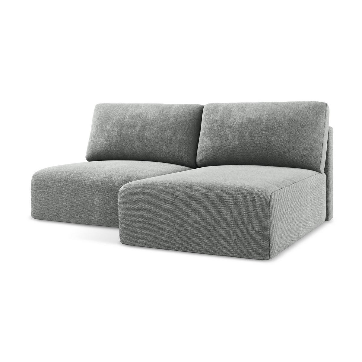 ECKSOFA mit Schlaffunktion rechts Chenille Stoff Grau - Blau/Schwarz, Kunststoff/Textil (210/149cm) - Makamii