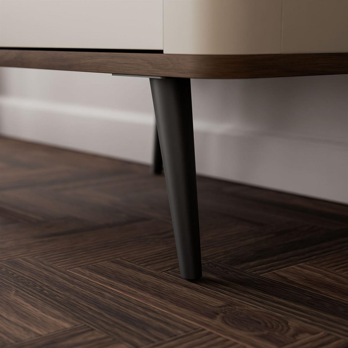 VITRINE schmal AUTUMN 1D1S1W mit Schublade, Kaschmir / Nussbaum - Beige, Holzwerkstoff (60/191/40cm) - Lookway