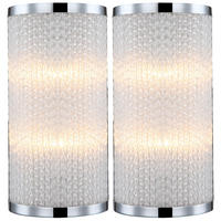 WANDLEUCHTE Karl Metall Silber satiniert 2-flammig - Silberfarben, Glas (15/30/7.7cm) - Globo Lighting