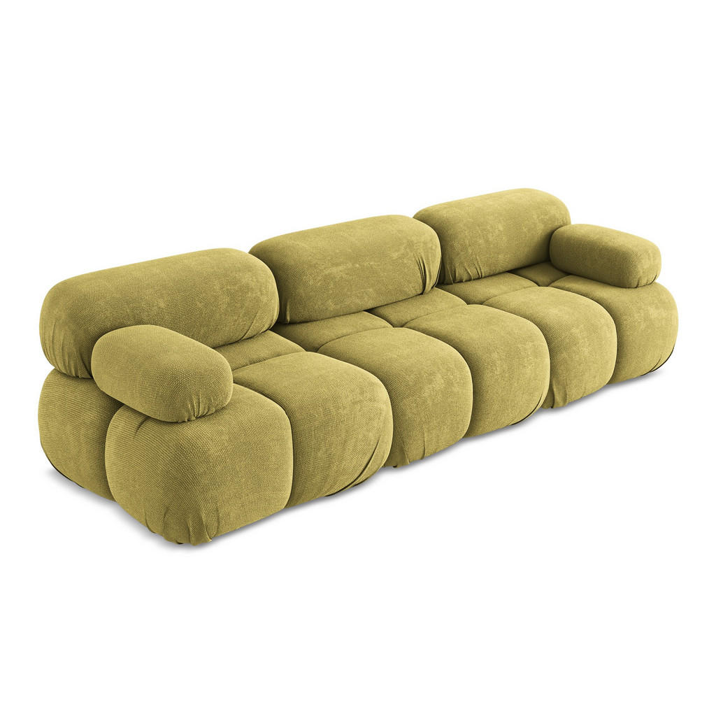 Thumbnail - Makamii 3-Sitzer, Limette, Textil, Füllung: Schaumstoff, 285x70x96 cm, Made in EU, Wohnzimmer, Sofas & Couches, Sofas, 3...
