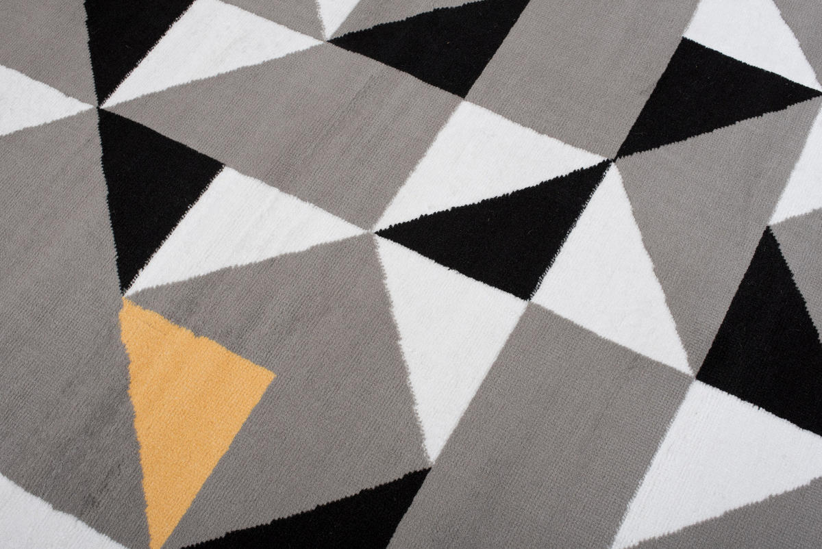 TEPPICH MAYA Grau Dreiecke Geometrisch 250/350 cm - Grau, Textil (250/350cm) - Tapiso