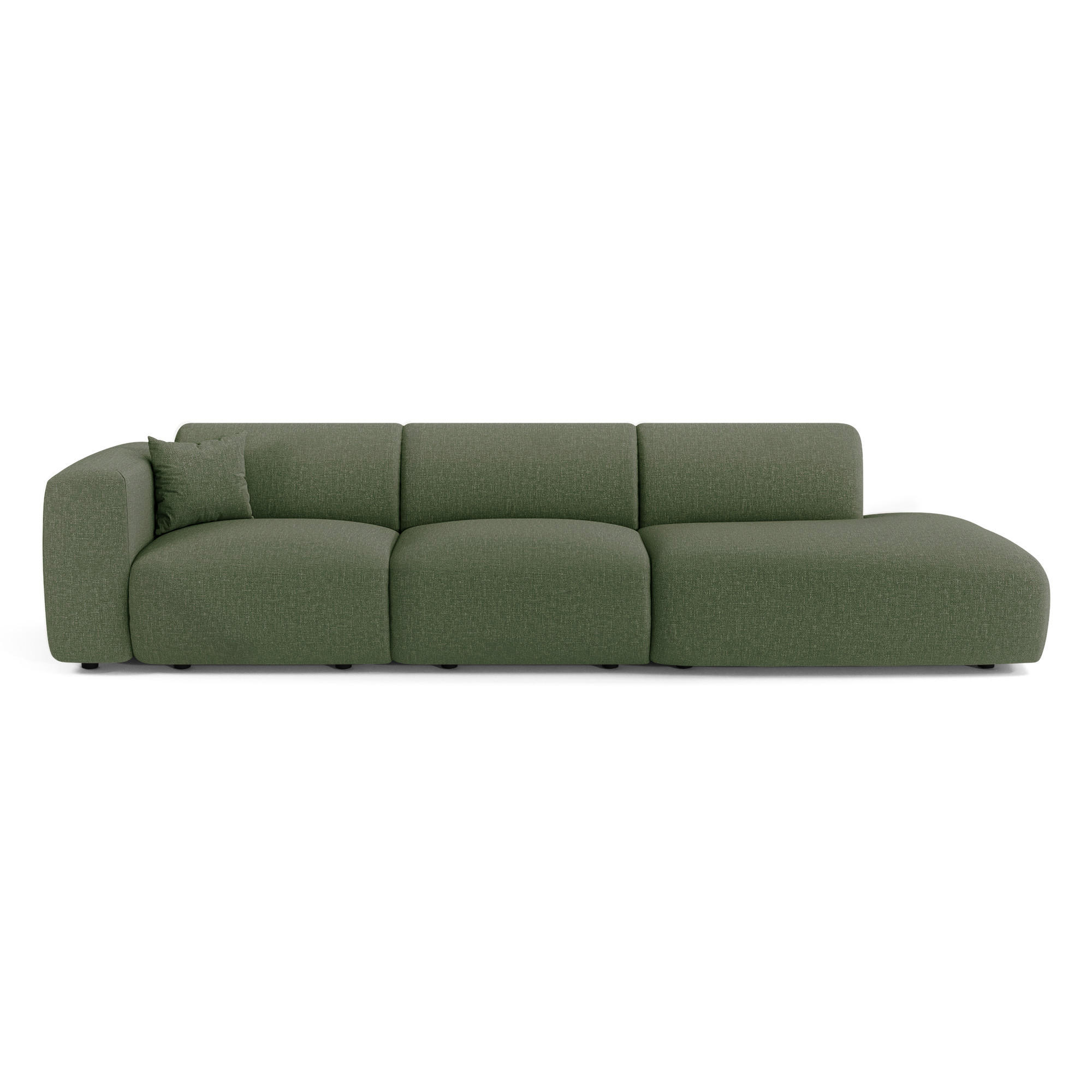 SOFA 5-Sitzer Rastergewebe Olivgrün 310cm - Olivgrün, Textil (310/73/96cm) - Sia Home