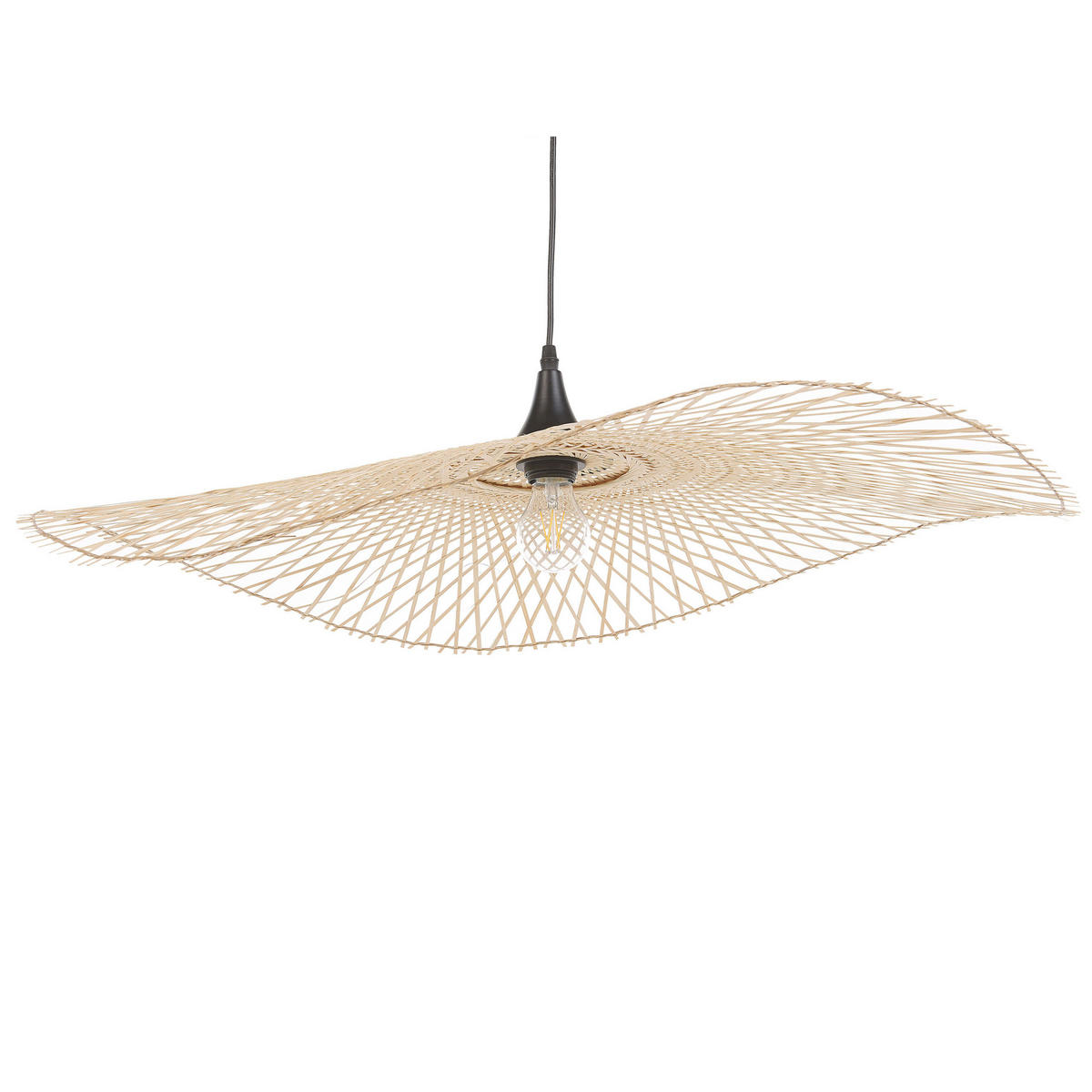 HÄNGELEUCHTE Floyd 80/80/130 cm - Hellbraun, Holz (80/80/130cm) - Beliani