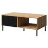 COUCHTISCH Mia 08 - Schwarz/Braun, Holzwerkstoff/Metall (60/110/45cm) - MIRJAN24