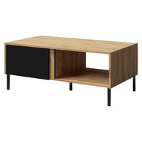 COUCHTISCH Mia 08 - Schwarz/Braun, Holzwerkstoff/Metall (60/110/45cm) - MIRJAN24